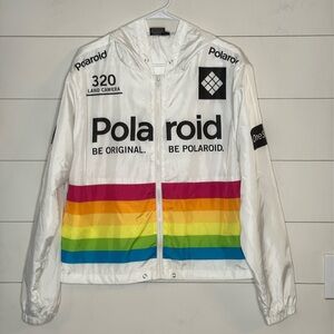 Polaroid Windbreaker Full Zip Hooded Jacket Size Large